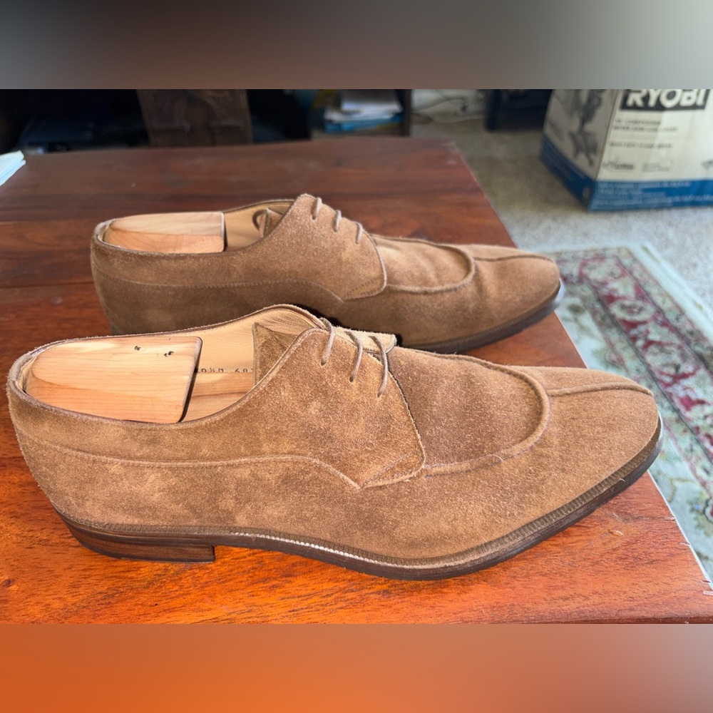 Classic Tan Suede Oxford Shoes